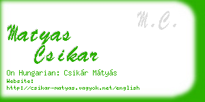 matyas csikar business card